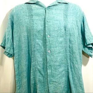 Haggar Short Sleeved Buttoned Linen Shirt